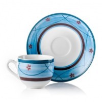 Fade Сервиз кофейный Blue Servizio Caffe Jardin, чашки с блюдцами, 100 мл, 6 персон 52194