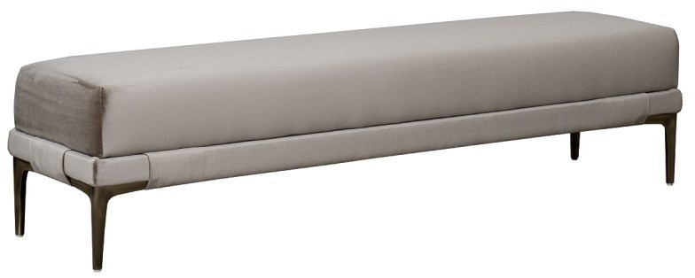 Банкетка Prima 160 на метал опорах бежевая Velvet BEG 40*160*40см (TT-00015053)