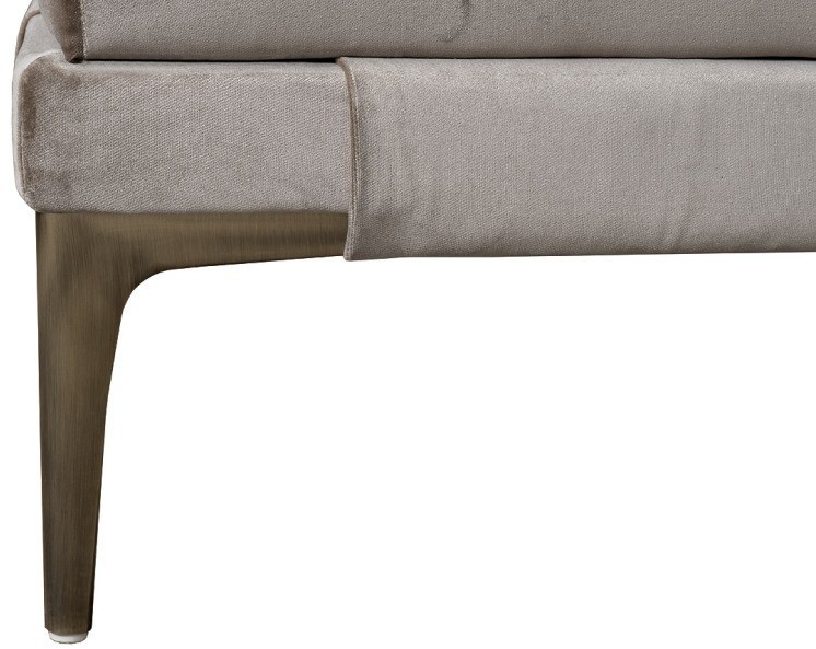 Банкетка Prima 160 на метал опорах бежевая Velvet BEG 40*160*40см (TT-00015053)