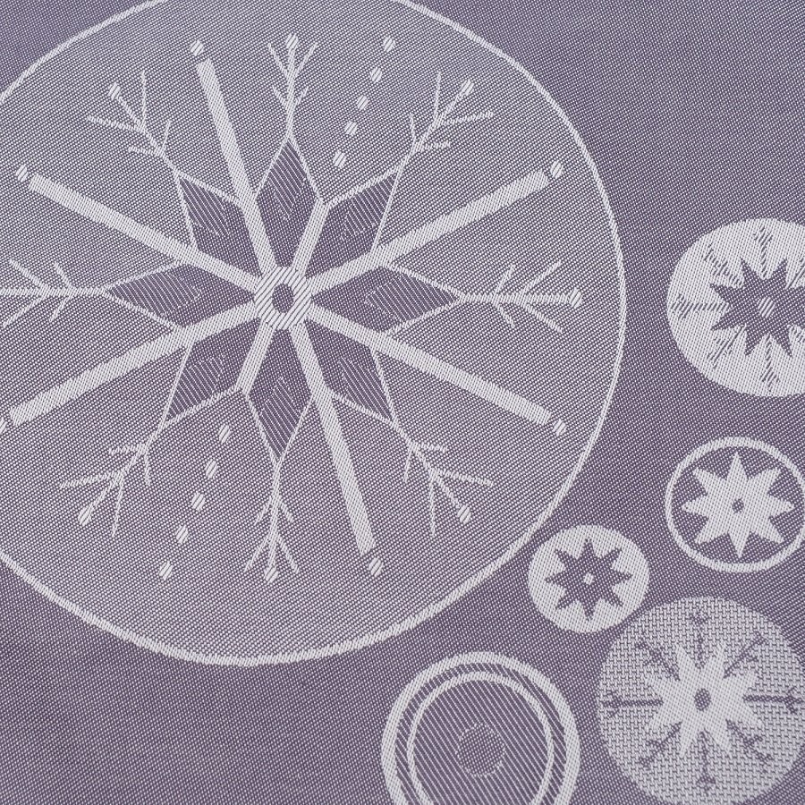 Салфетка из хлопка фиолетово-серого цвета с рисунком Ледяные узоры, new year essential, 53х53см (72155)