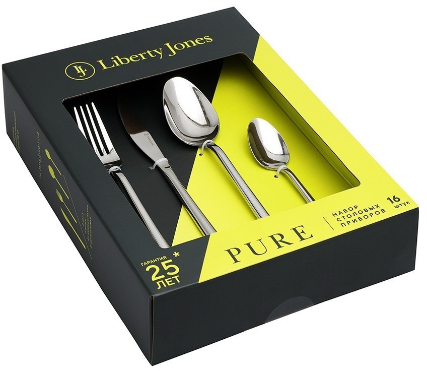 Набор столовых приборов pure, серебристые глянцевые, 16 пред. (78608)