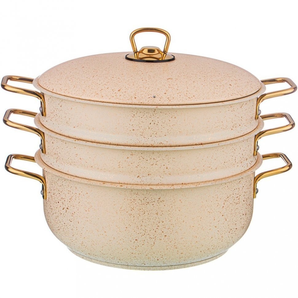 Кастрюля-мантоварка agness "paradise" 28x12/28х7,3/28х7,3 см,  трехслойное покр granit, pfoa free Agness (936-136)