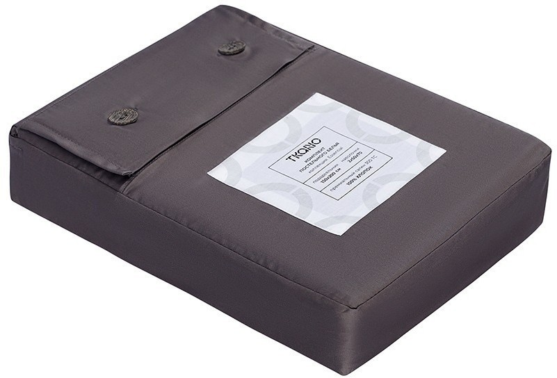 Комплект постельного белья из премиального сатина темно-серого цвета из коллекции essential, 150х200 см (78458)