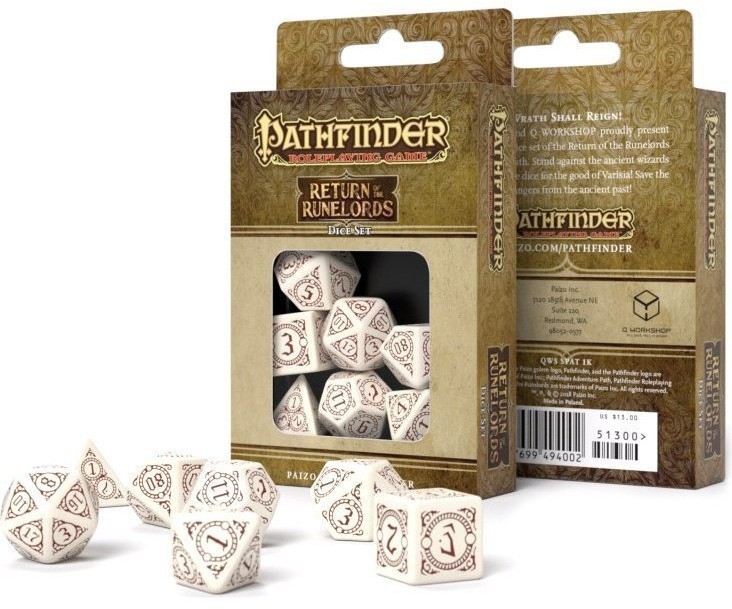 Набор кубиков "Pathfinder Return  of the Runelords Dice Set", 7 шт, бело-коричневый (30218)