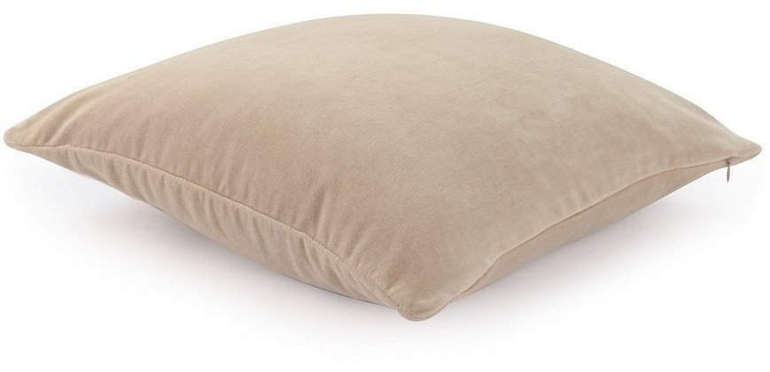 Чехол на подушку из хлопкового бархата бежевого цвета из коллекции essential, 45х45 см (72607)