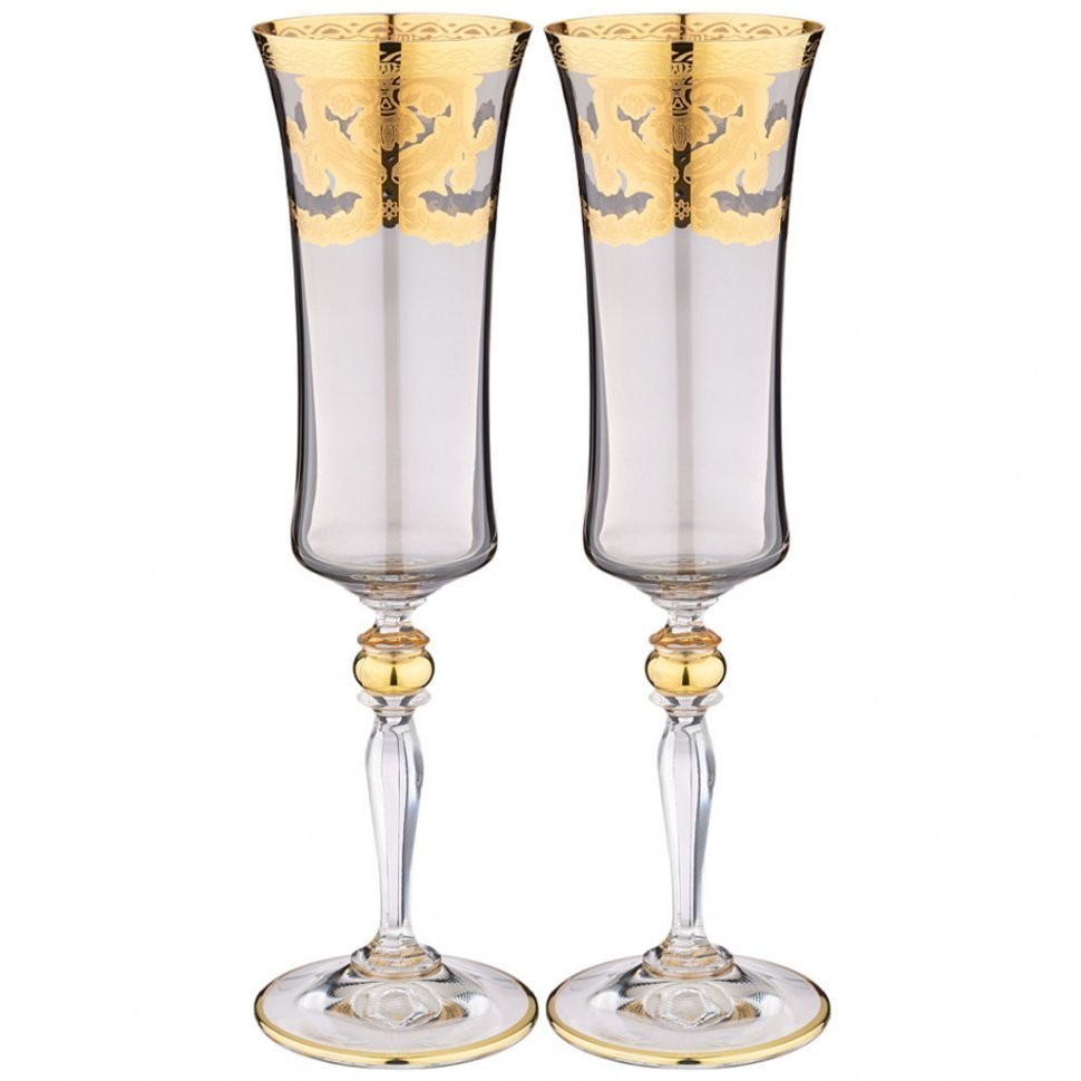Набор бокалов для шампанского из 2 штук 190мл "grace veneziano fume" ART DECOR (326-079)