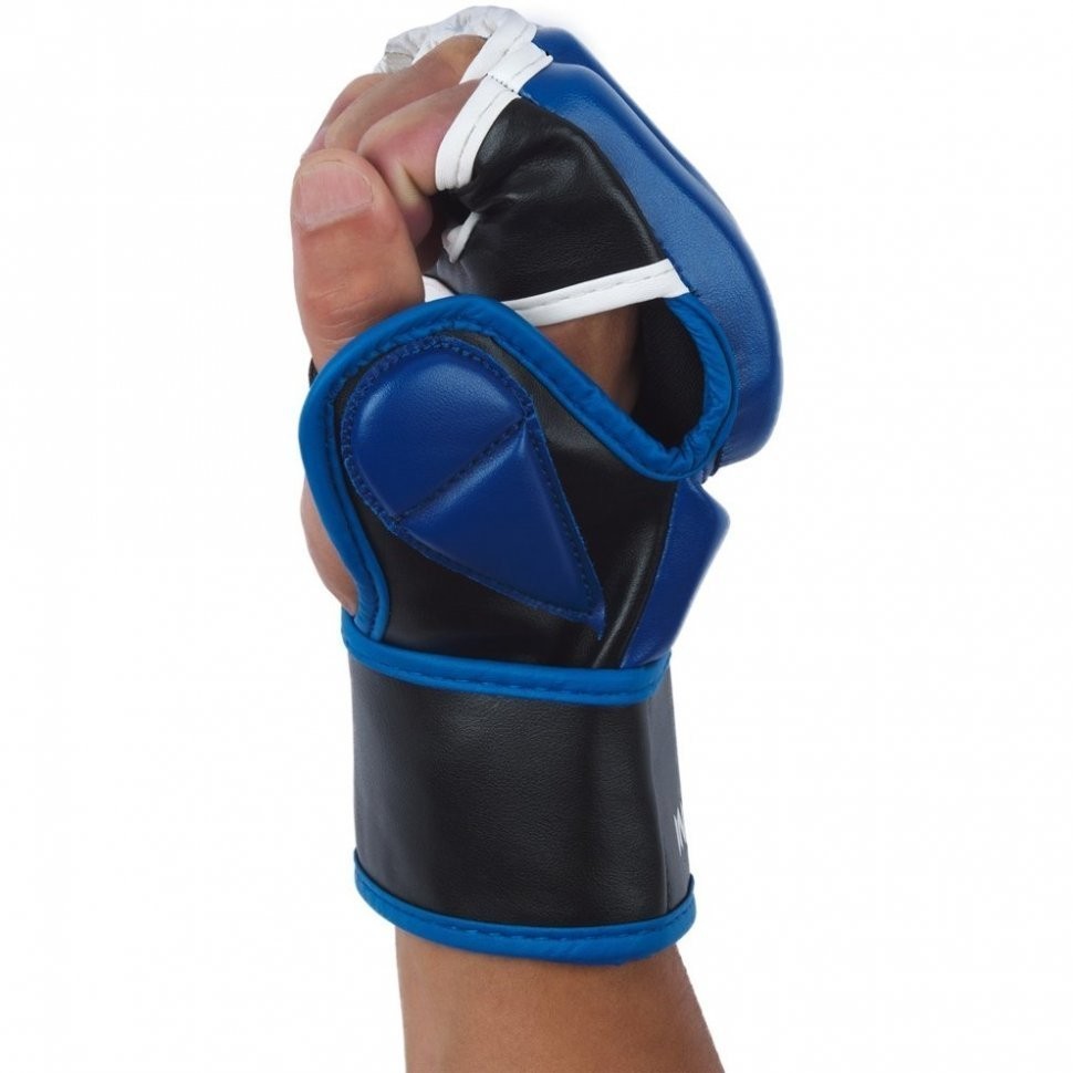 Перчатки для MMA EAGLE, ПУ, синий, M (1743554)