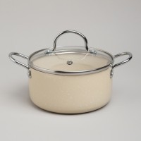 Кастрюля agness с антип. покр.  и стекл. крышкой 1350 мл, 16*8 см (906-261)