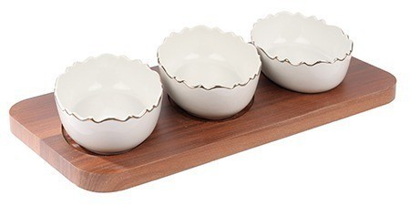 Менажница керамическая для сервировки 3 блюда LORAINE (90036-331)