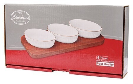 Менажница керамическая для сервировки 3 блюда LORAINE (90036-331)