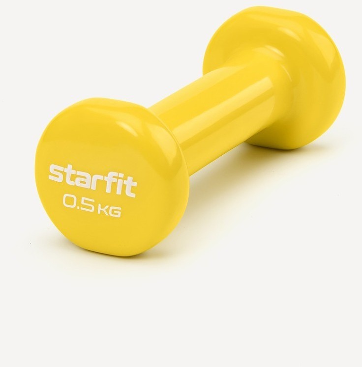 Гантель виниловая DB-101 0,5 кг, желтый (2103565)