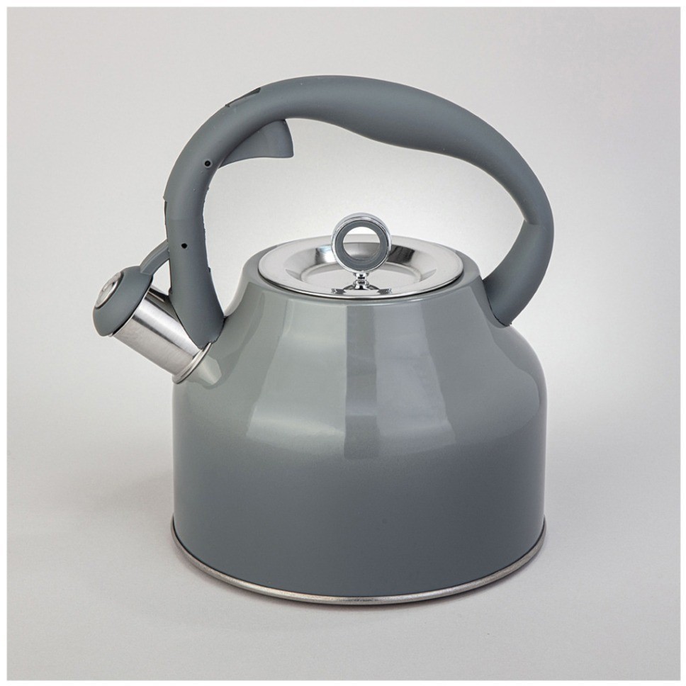 Чайник agness со свистком, 2,8 л, индукция, цвет - серый градиент (916-421)