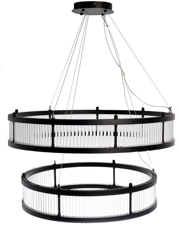 Люстра Ancona Double круглая чёрный матовый/стекло прозр. (TT-00013210)