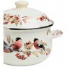 Кастрюля agness эмалированная с эмал.крышкой серия "снегири", 2.8 л, 20*12 см (934-747)