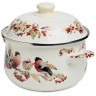 Кастрюля agness эмалированная с эмал.крышкой серия "снегири", 2.8 л, 20*12 см (934-747)