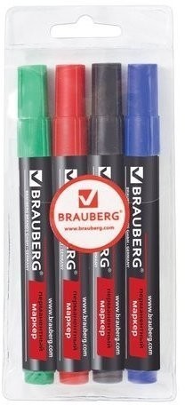 Маркеры перманентные Brauberg Contract 3 мм 4 цвета 150474 (4) (86685)