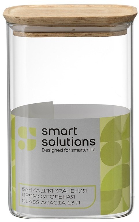 Банка для хранения прямоугольная glass acacia, 1,3 л (79985)