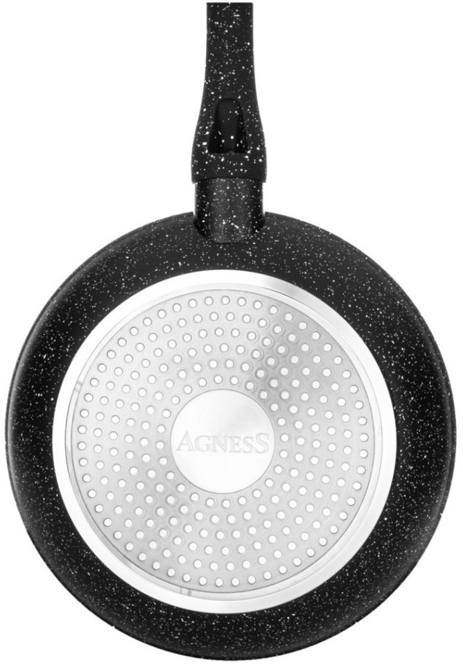 Сковорода agness с антипригарным покрытием "black marble", 20х4,3см (932-512)
