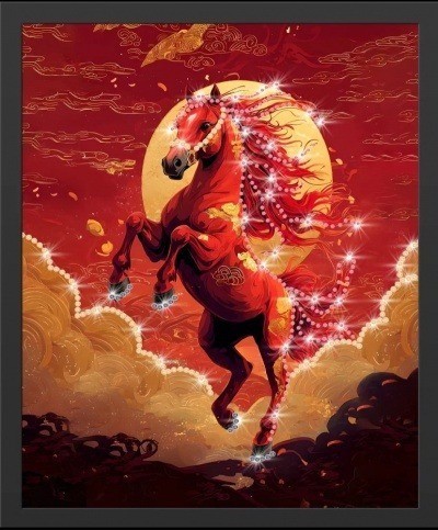 Картина Огненный император с кристаллами Swarovski (2455)