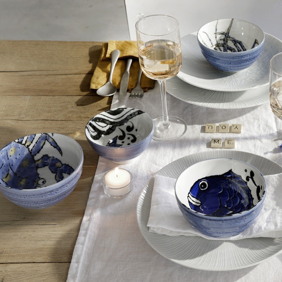 Чаша 17794, 18,5 см, фарфор, blue, TOKYO DESIGN