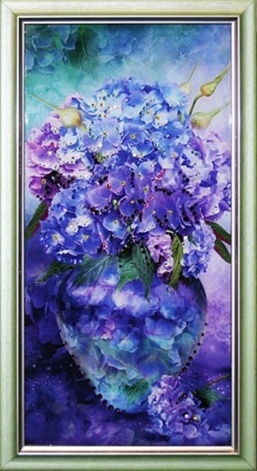 Картина Гортензия малая с кристаллами Swarovski (1580)