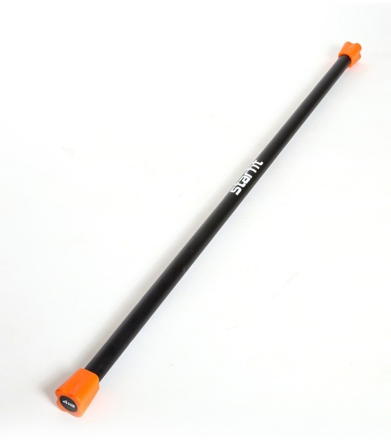 Бодибар STARFIT BB-301, 4 кг, неопреновый, черный/оранжевый (1484616)