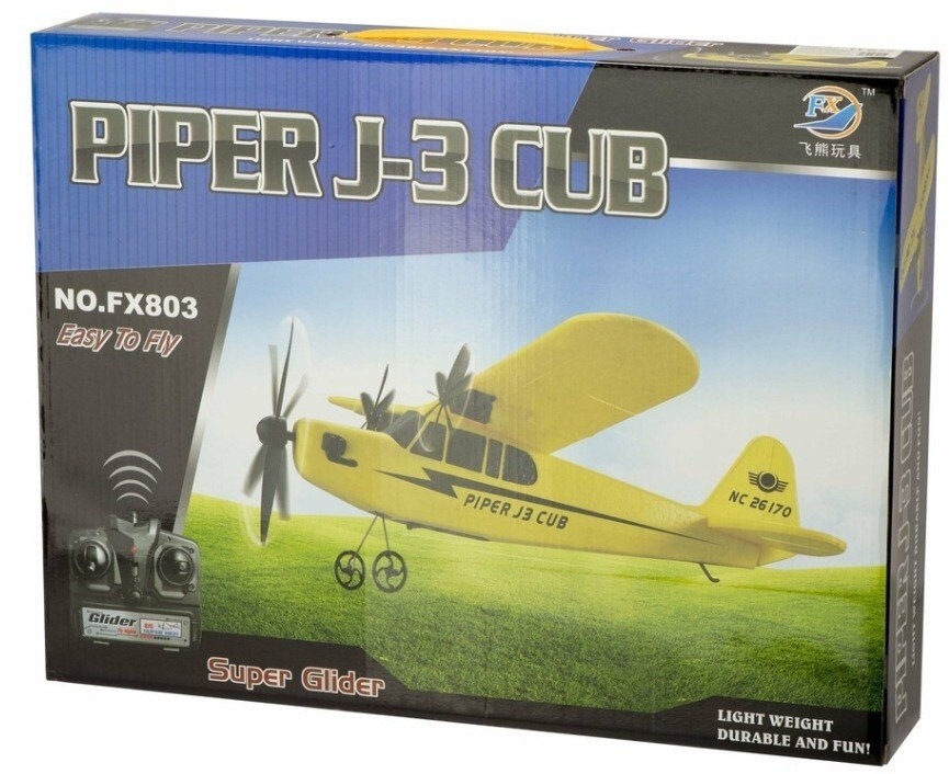 Радиоуправляемый самолет Piper Cub J3 для начинающих 2.4G (FX803-BLUE)