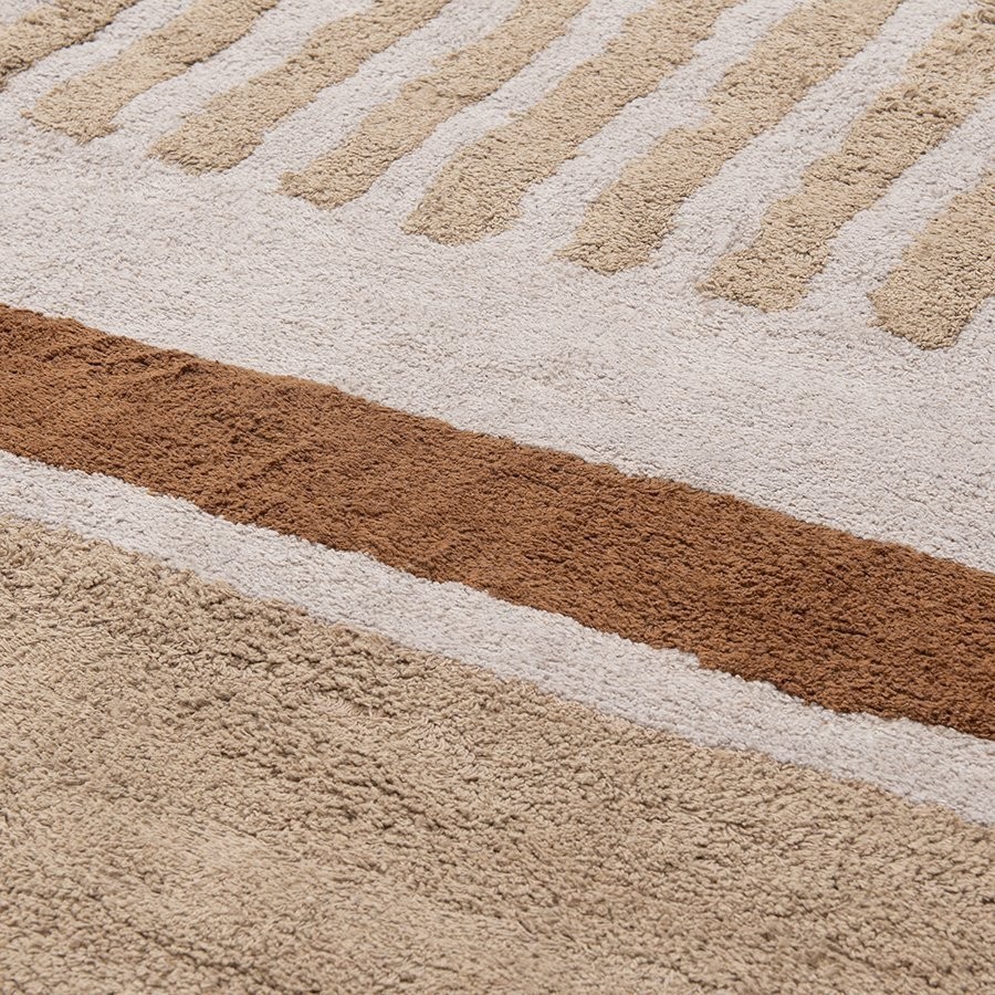 Ковер из хлопка с рисунком tulip garden бежевого цвета из коллекции terra, 160х230 см (74508)