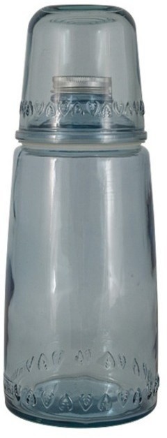 Бутылка для воды 1л со стаканом 0,22 л Natural Water, голубые - VSM-XRD8379-DB601 SAN MIGUEL