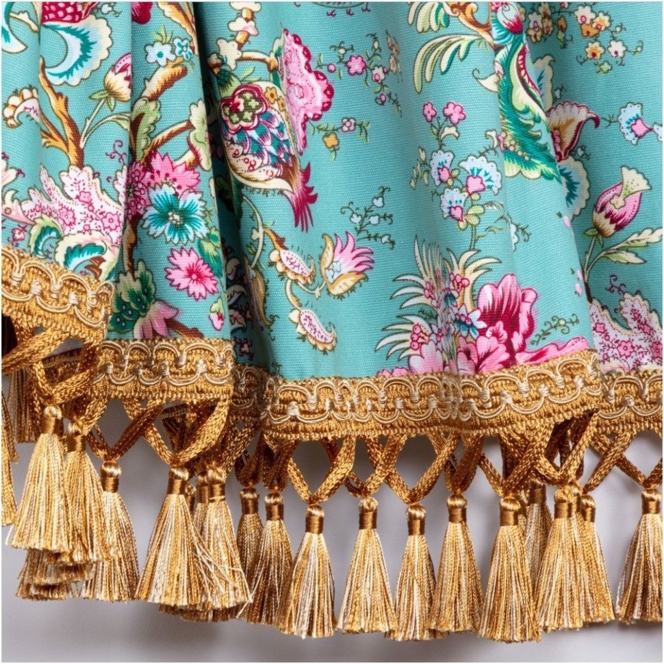 Штора кухонная  из 2шт "райский сад" 140х180см 100% х/б,бирюза SANTALINO (850-818-14)