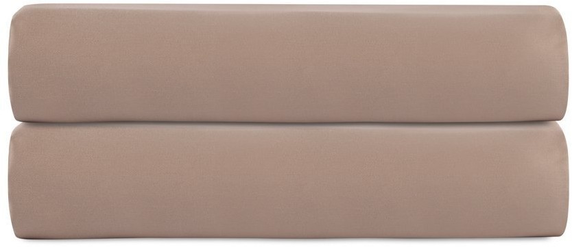 Простыня на резинке из сатина светло-коричневого цвета из коллекции essential, 160х200х30 см (74400)