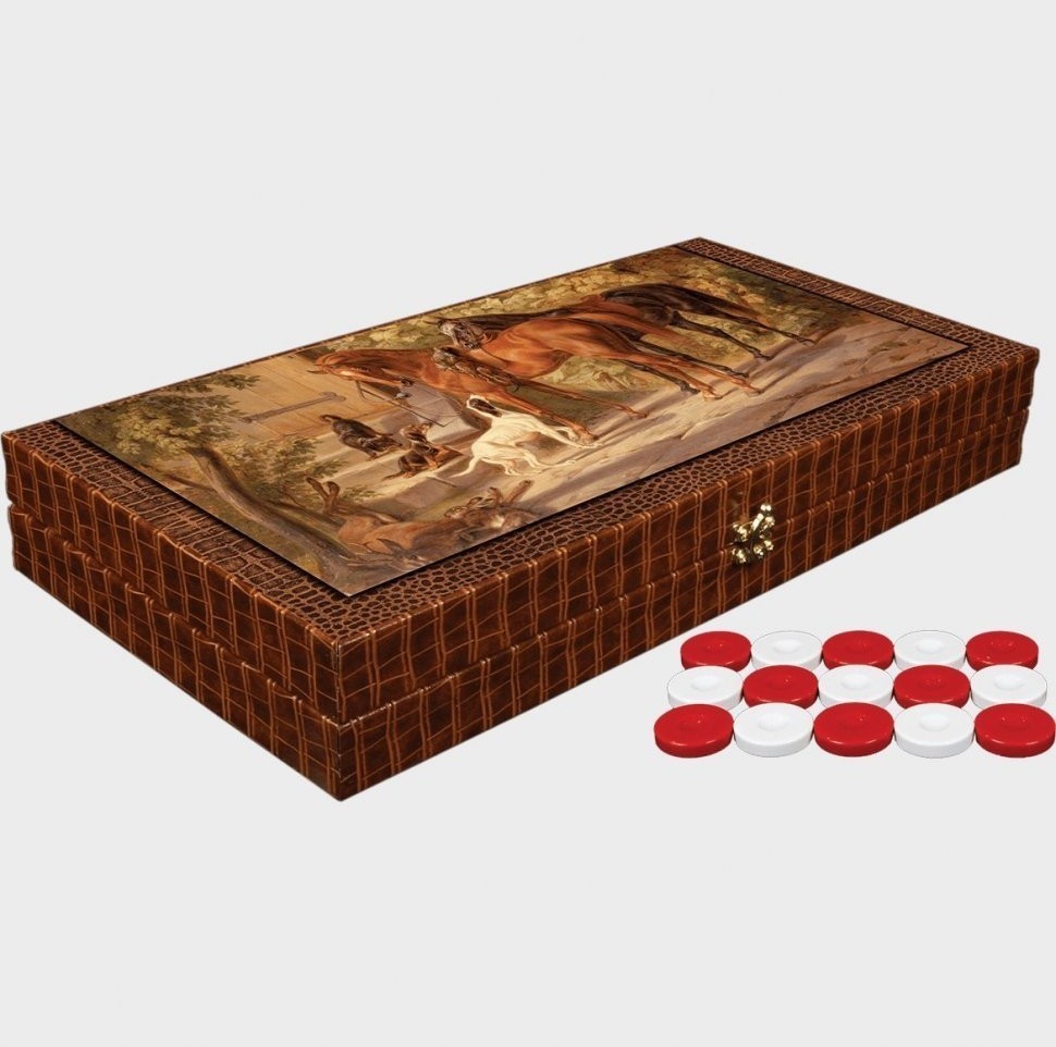 Нарды кожаные Лошади XXL, Турция, Yenigun (46043)