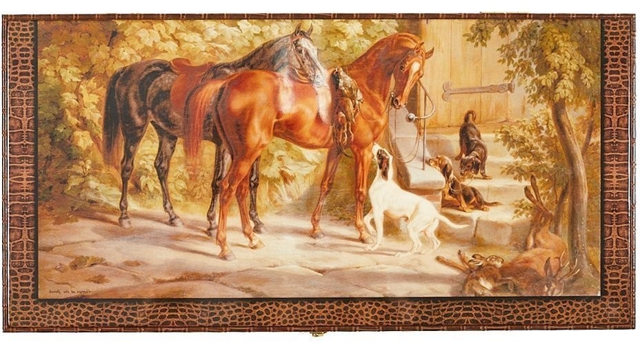 Нарды кожаные Лошади XXL, Турция, Yenigun (46043)