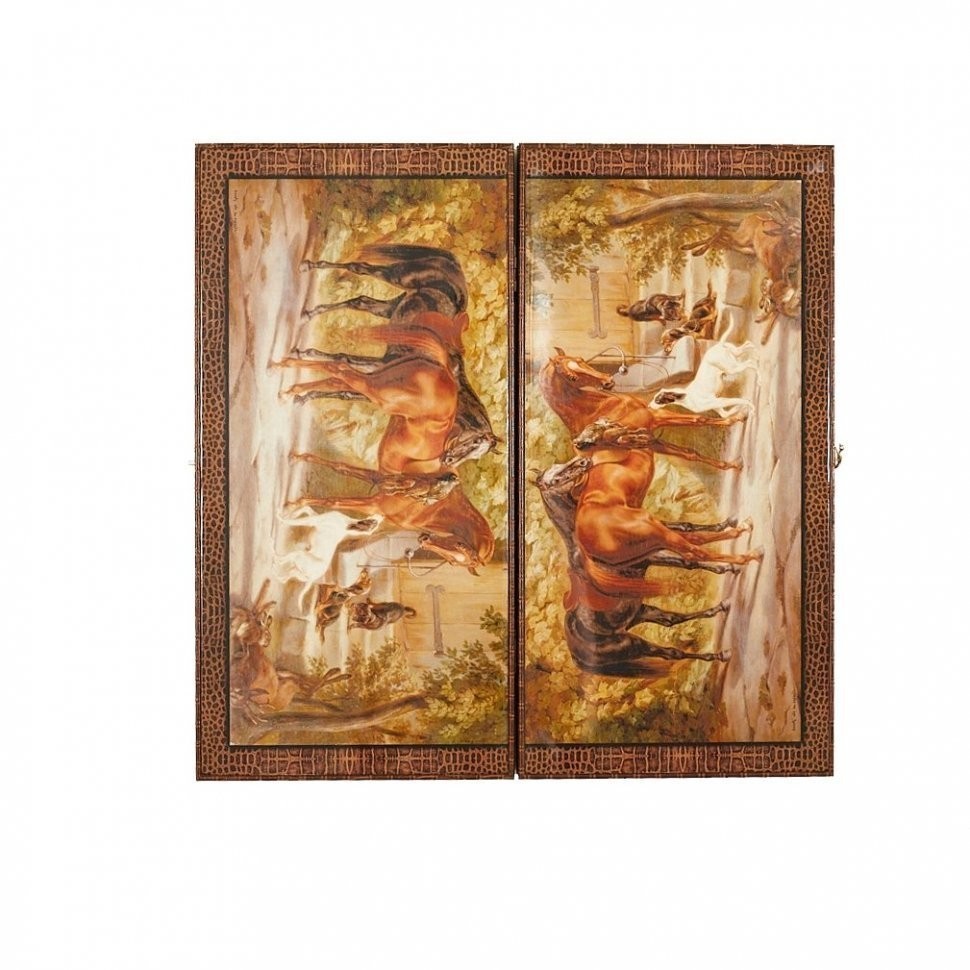 Нарды кожаные Лошади XXL, Турция, Yenigun (46043)