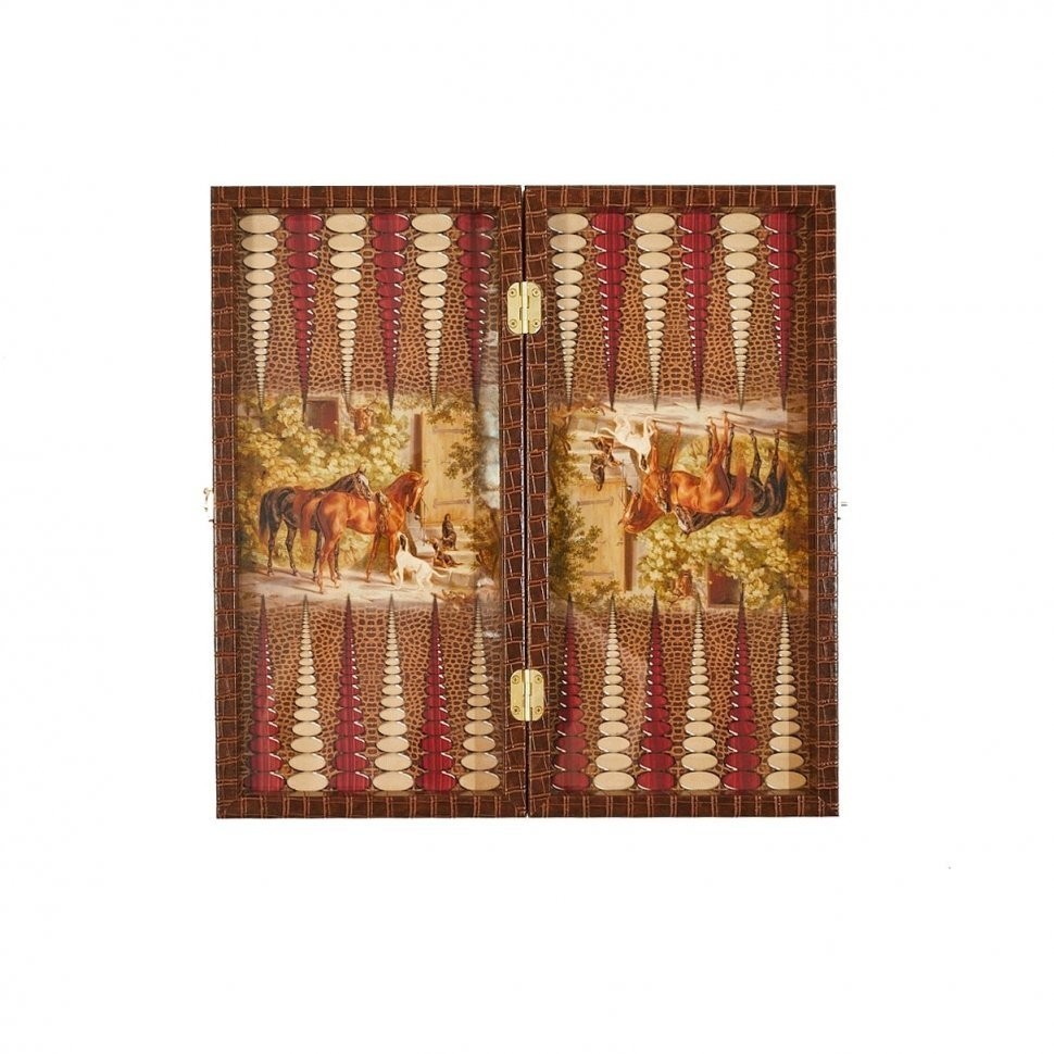 Нарды кожаные Лошади XXL, Турция, Yenigun (46043)