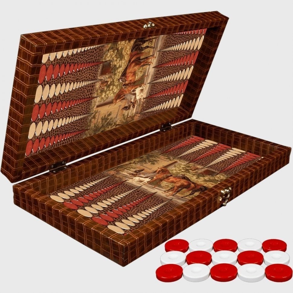 Нарды кожаные Лошади XXL, Турция, Yenigun (46043)