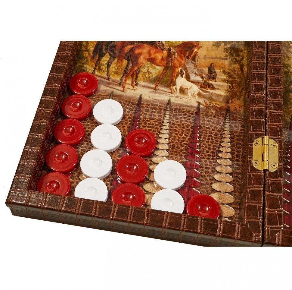 Нарды кожаные Лошади XXL, Турция, Yenigun (46043)