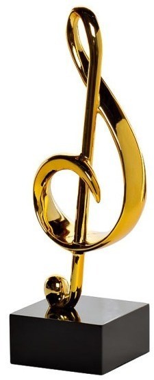 Статуэтка "Скрипичный ключ" золотая 17х10х33 (TT-00000590)