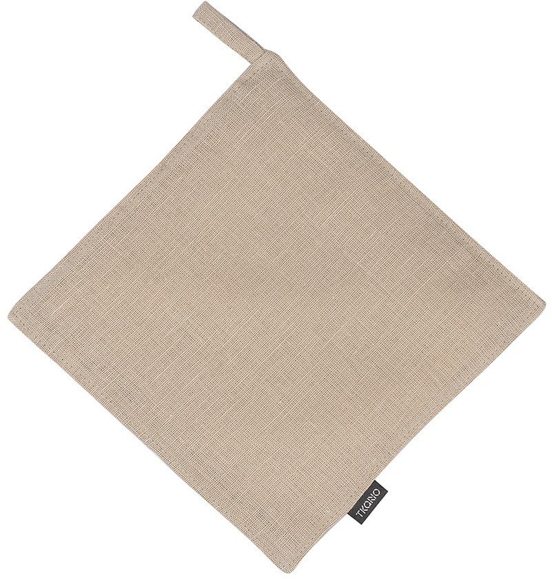 Прихватка из стираного льна бежевого цвета из коллекции essential, 22х22 см (77414)