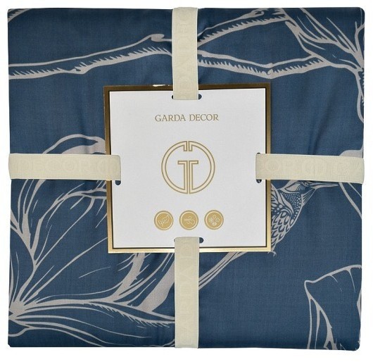 Пододеяльник принт тенсель Магнолия синий 145*210 (TT-00014146)