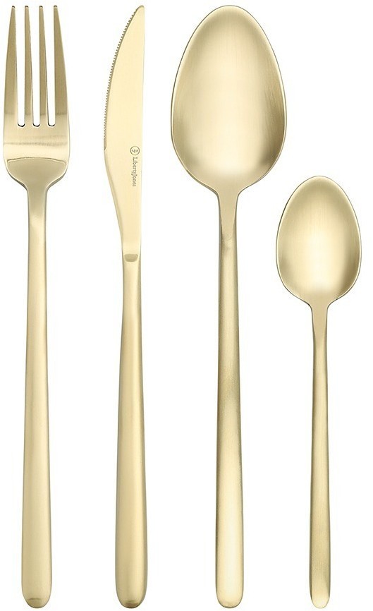 Набор столовых приборов pure, золотистые матовые, 16 пред. (78607)