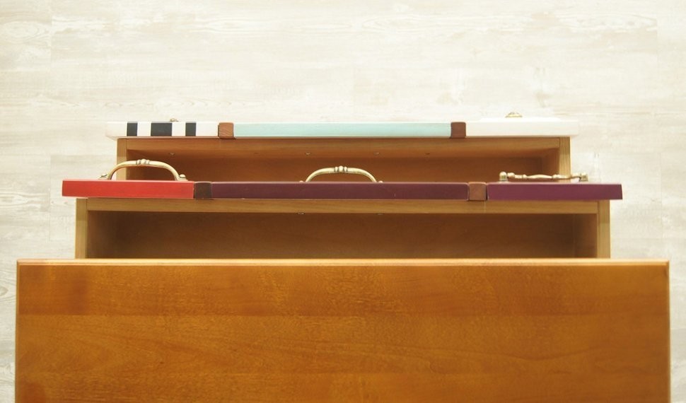 Вертикальный комод Gouache Birch (2 ящика) арт G20016ETG/1-ET