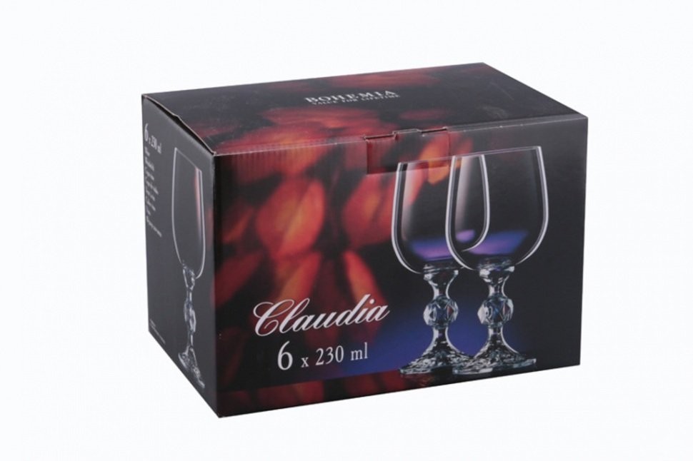 Набор бокалов для вина из 6 шт."клаудия" 230 мл. Crystalex (674-183)