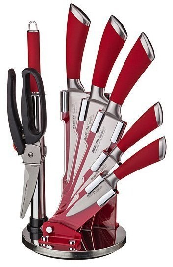Набор ножей agness нжс на пластиковой вращающейся подставке 8 пр. (911-501)