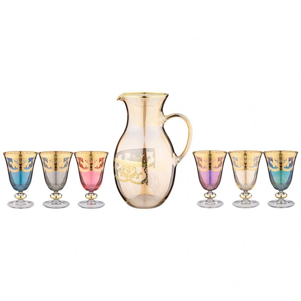 Набор из 7пр кувшин и 6 стаканов  "veneziano colors" ART DECOR (326-080)
