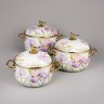 Набор кастрюль agness эмалированных серия "irises", 6пр. 2,1л, 2,8л и 3,8л (950-607)