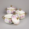 Набор кастрюль agness эмалированных серия "irises", 6пр. 2,1л, 2,8л и 3,8л (950-607)