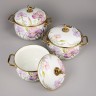 Набор кастрюль agness эмалированных серия "irises", 6пр. 2,1л, 2,8л и 3,8л (950-607)