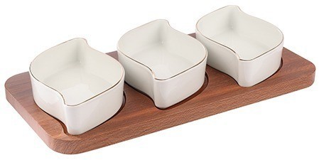 Менажница керамическая для сервировки 3 блюда LORAINE (90031-317)