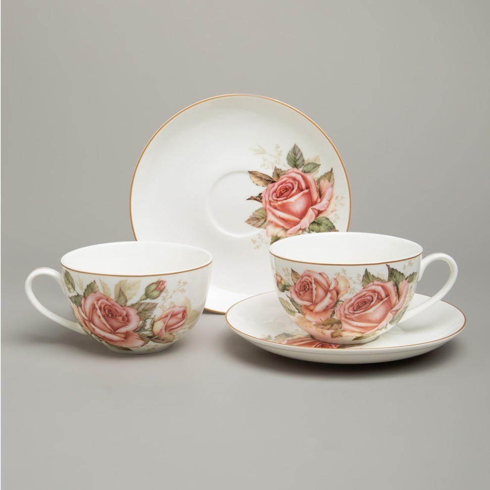 Чайный набор lefard "корейская роза" на 2 пер. 4 пр. 300 мл (590-679)